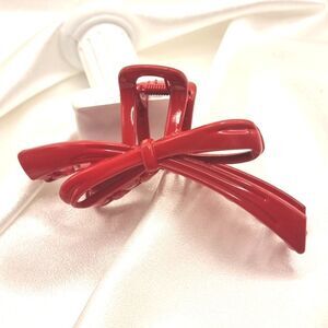 Red elegant bow ex lg hair claw clip | NWOT